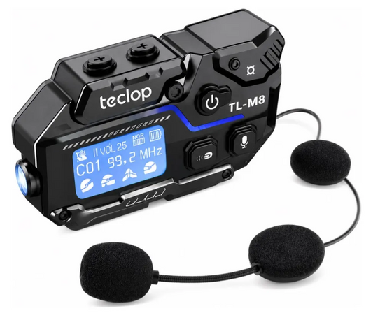 Intercomunicador RGB Bluetooth M8 Radio FM Recargable Casco