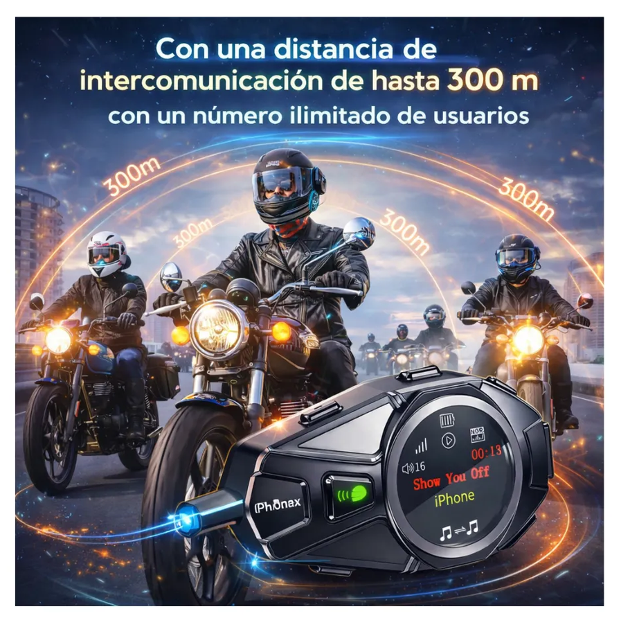 "Intercomunicador Q68-max Casco Moto Bluetooth Fm Combo X2 "