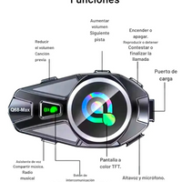 "Intercomunicador Q68-max Casco Moto Bluetooth Fm Combo X2 "