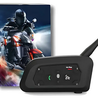 Intercomunicador De Moto Para Casco 1.2 km Bluetooth V6Plus