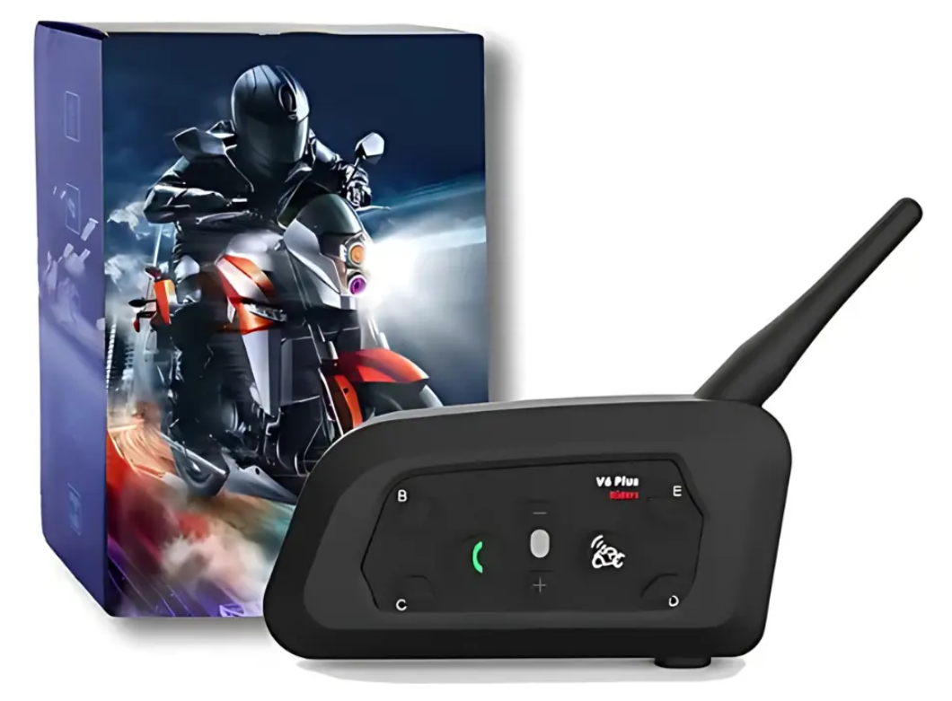 Intercomunicador De Moto Para Casco 1.2 km Bluetooth V6Plus