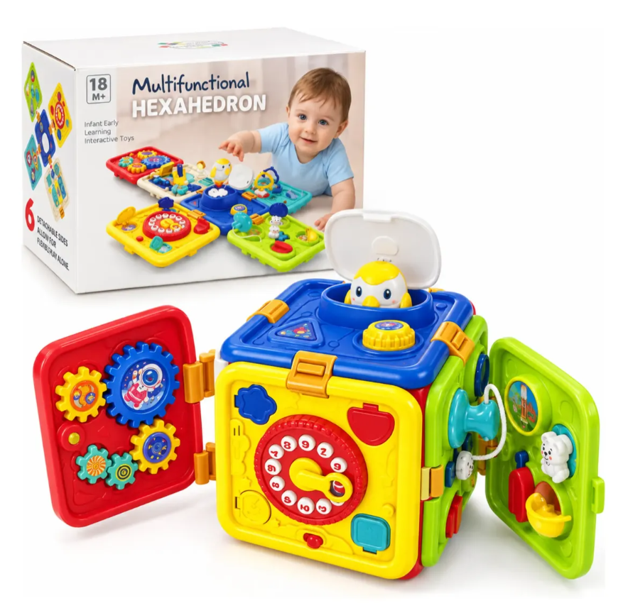 Cubo Didáctico Multifuncional 6 En 1 Bebé Luces Sonido