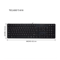 Teclado Usb Tj-818 Ergonómico Español Para Oficina Pc