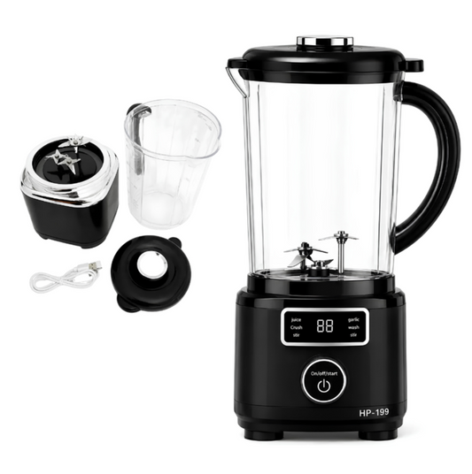 Licuadora Portatil De Tres Cuchillas Recargable Pantalla Digital 1000 ml