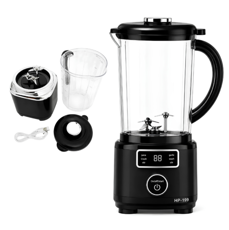 Licuadora Portatil De Tres Cuchillas Recargable Pantalla Digital 1000 ml