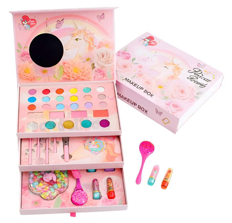 Kit de maquillaje creativo para niñas lavable no toxico bolso