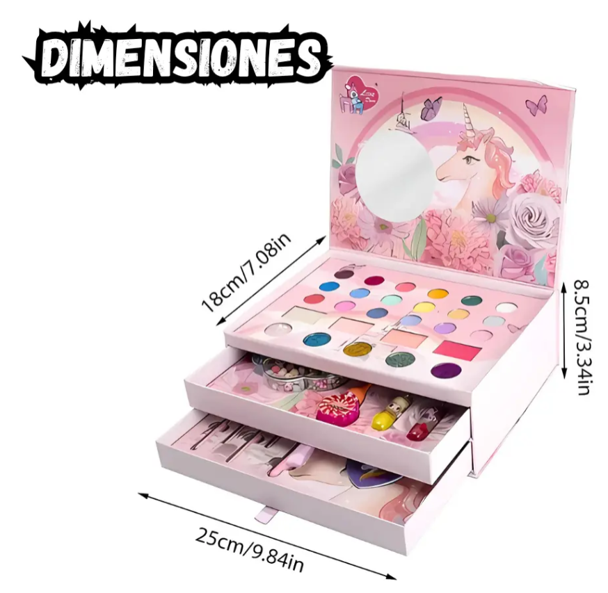 Kit de maquillaje creativo para niñas lavable no toxico bolso