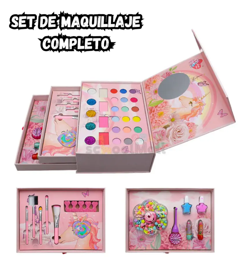 Kit de maquillaje creativo para niñas lavable no toxico bolso