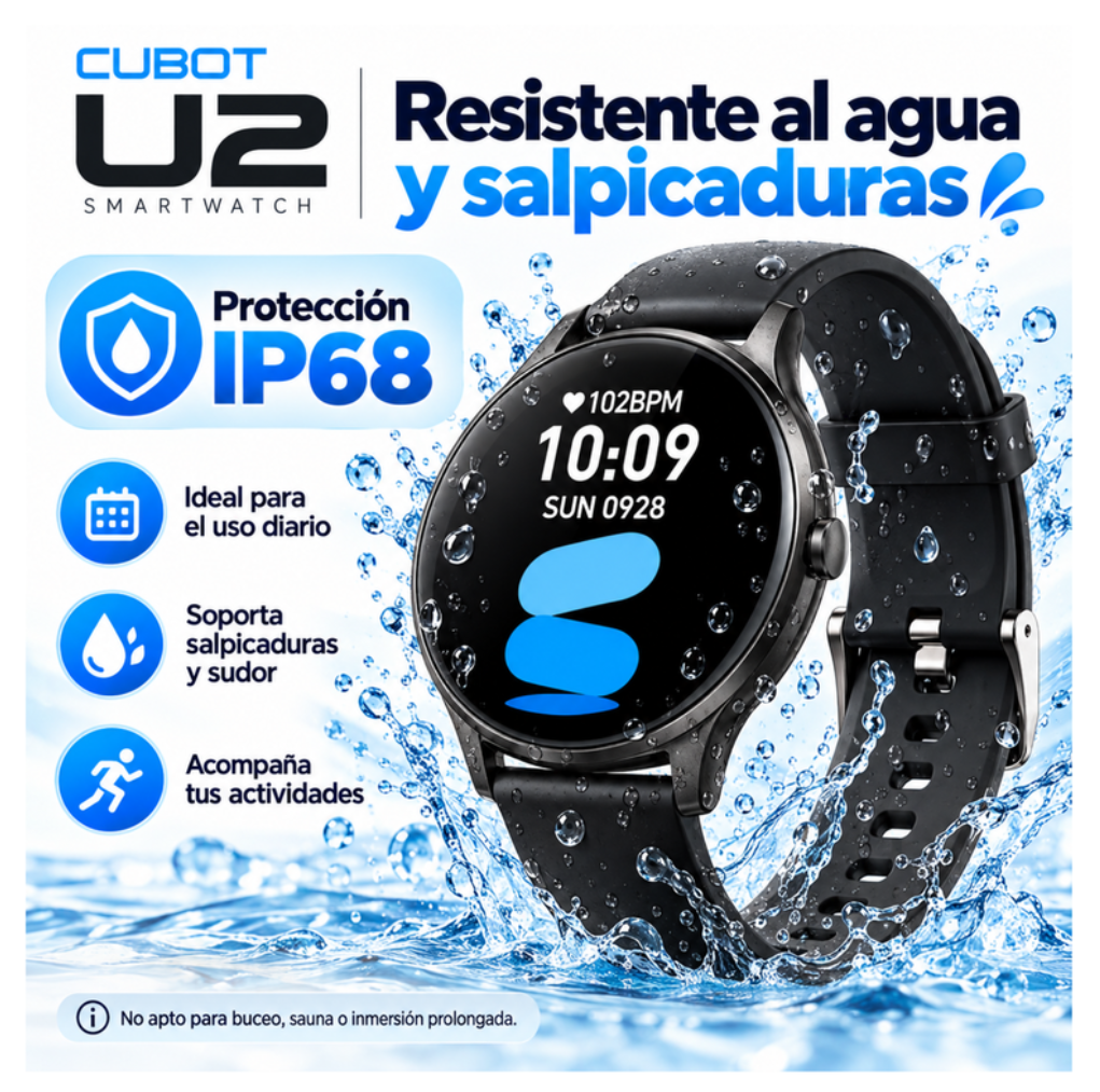 Reloj Inteligente SmartWatch Bluetooth Alta Gama Ip68 U2