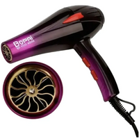 Secador De Pelo Bopai 4000w Bp5500 Más Difusores Color Negro