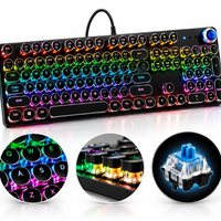 Teclado mecanico retro rgb conexion alambrica k-200