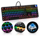 Teclado mecanico retro rgb conexion alambrica k-200