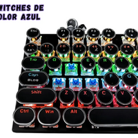 Teclado mecanico retro rgb conexion alambrica k-200