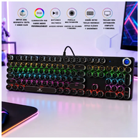 Teclado mecanico retro rgb conexion alambrica k-200