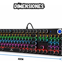 Teclado mecanico retro rgb conexion alambrica k-200