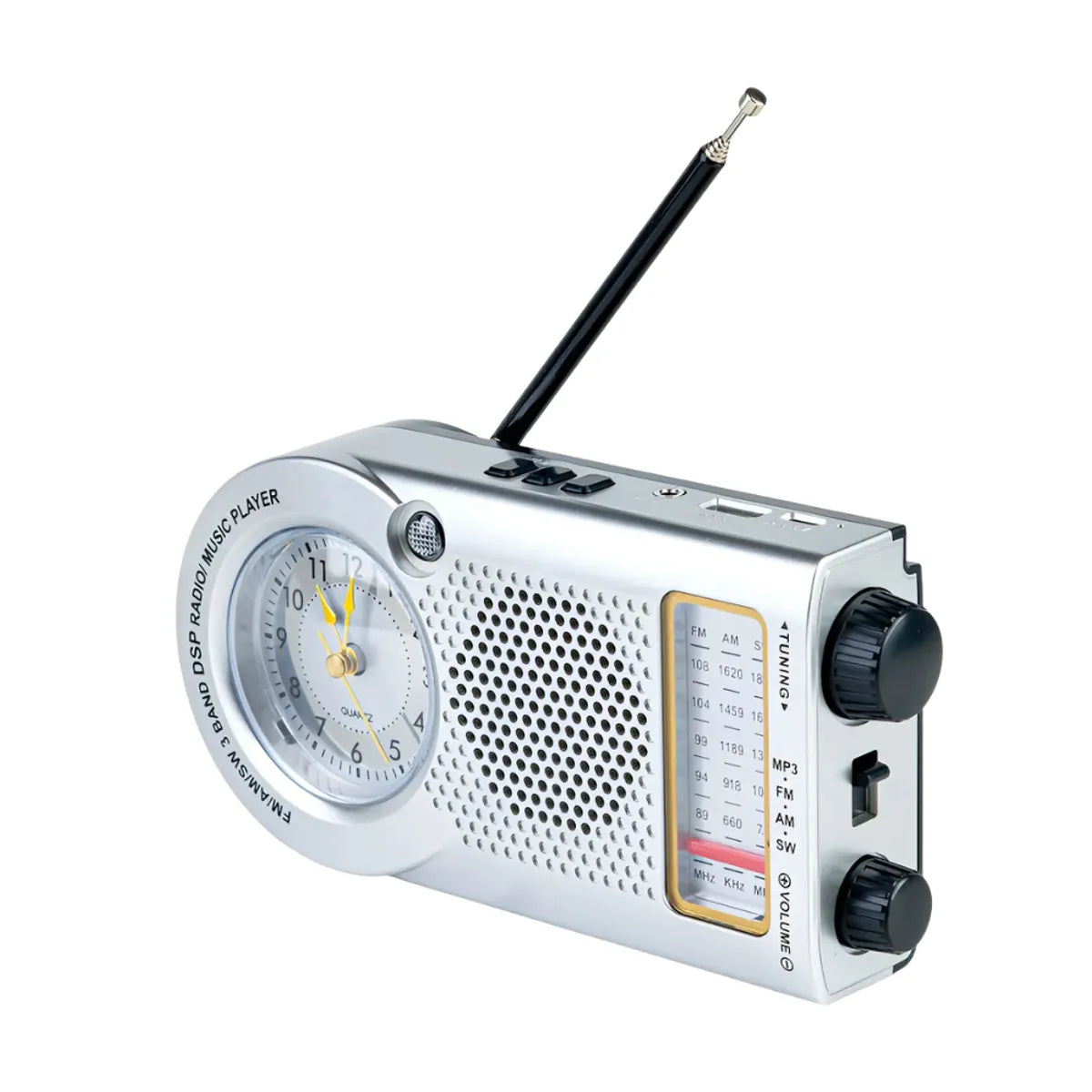 Radio Con Reloj Meimer Emisoras y Bluetooth Recargable M - 572