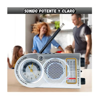 Radio Con Reloj Meimer Emisoras y Bluetooth Recargable M - 572